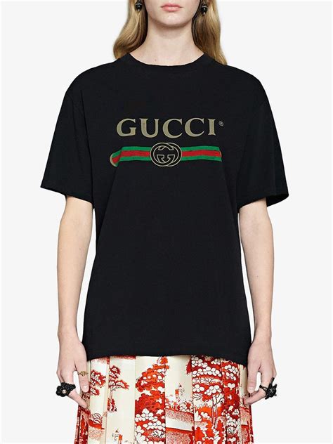 gucci black tee shirt for women|gucci femme t shirt.